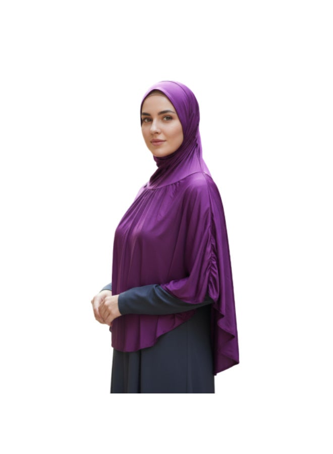 خمار قماش باتر للنساء - وشاح مكشكش بدون دبابيس مع حواف مزخرفة - حجاب ناعم وخفيف الوزن، مقاس واحد يناسب الجميع - مناسب للارتداء اليومي - Image 3